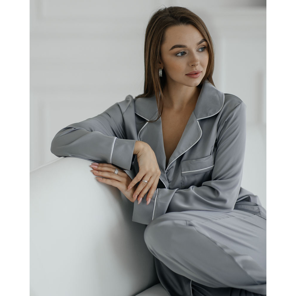 Піжама шовк Армані Jesika Сірий