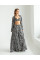 Піжамний костюм-трійка Helen італійський шовк (бра+халат+штани) Чорний з білим