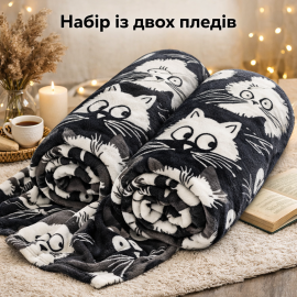 Плед флис Ночные часовые 150x200 см, 2 шт.