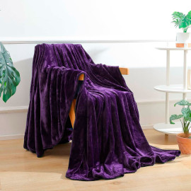 Флесовый фиолетовый плед.